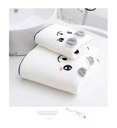 Juego de Toallas de Baño Coral Velvet con Diseño Orejas de Conejo y Koala - Set Regalo - Image 33
