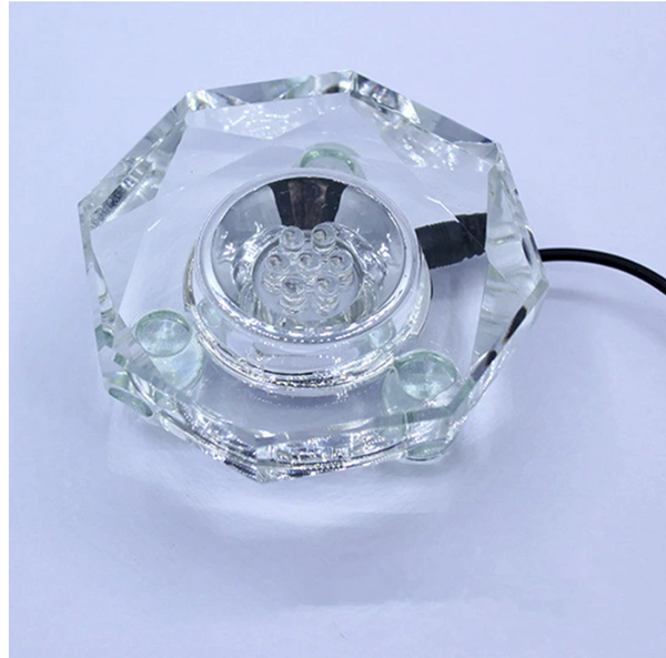 Base Luminosa LED de Cristal con Luz Multicolor