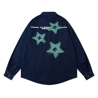 Camisa Denim con Bordado de Estrella de Cinco Puntas - Diseño Personalizado - Image 10