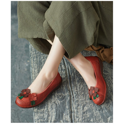 Zapatos Artesanales de Cuero Estilo Étnico Retro con Suela Suave para Mujer - Image 26