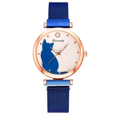 Juego de Reloj y Pulsera con Diseño de Gato para Mujer - Image 8