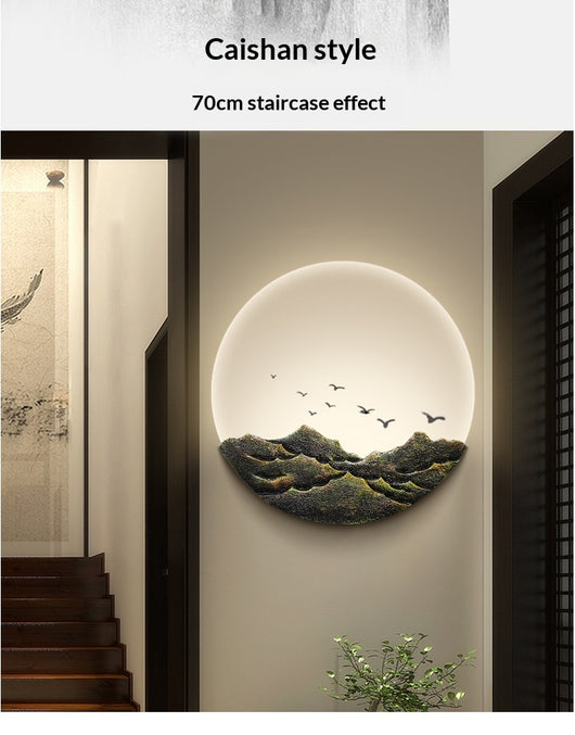 Lámpara de Pared LED Zen Estilo Asiático para Sala y Dormitorio - Image 9