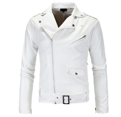 Chaqueta de Cuero Ajustada Estilo Motociclista Clásico Británico - Image 5