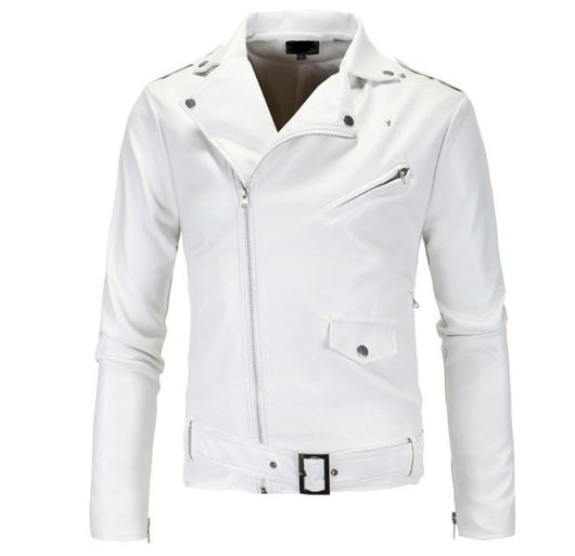 Chaqueta de Cuero Ajustada Estilo Motociclista Clásico Británico - Image 5