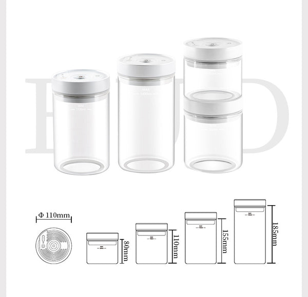 Recipiente Hermético Inteligente con Vacío Automático para Café, Leche en Polvo y Alimentos