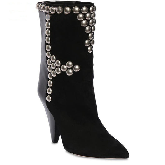 Botas Over the Knee con Tacón Cuña y Punta Studs - Image 8