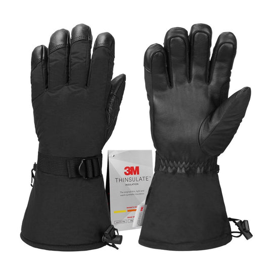 Guantes Largos de Cuero Forrados en Lana Polar - Resistentes al Frío - Image 4