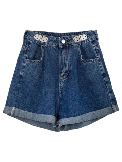 Shorts Denim Retro Sueltos y Delgados con Textura Rizada - Image 17