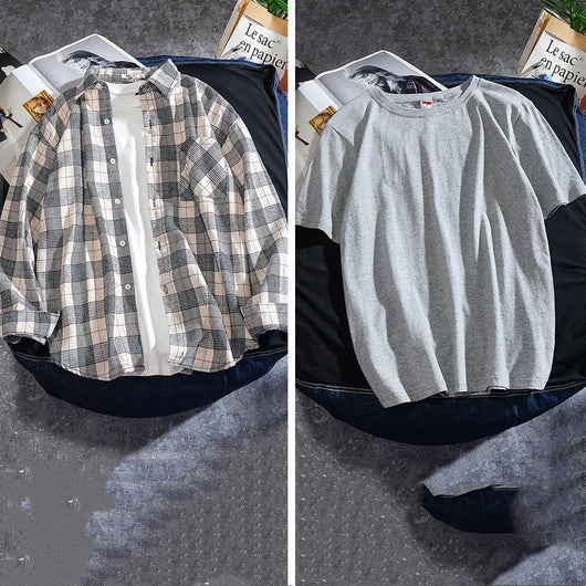 Camisa Cuadriculada Hombre Manga Larga Primavera Otoño - Image 16