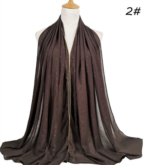 Pañuelo de Gasa Perla con Cuentas 70x180cm - Elegancia Versátil - Image 25