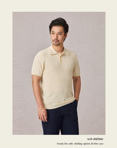 Polo Tejido Elástico Manga Corta para Hombre - Image 15