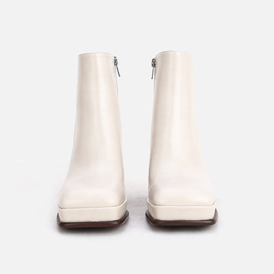 Botas Tobilleras de Cuero con Tacón Grueso y Suela Reforzada Impermeables - Image 6