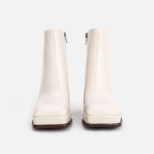 Botas Tobilleras de Cuero con Tacón Grueso y Suela Reforzada Impermeables - Image 6