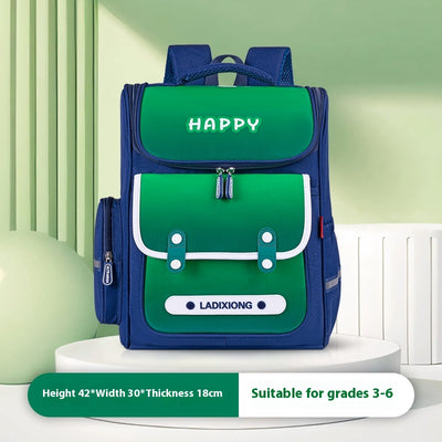 Mochila Escolar Infantil Ligera y de Gran Capacidad con Protección de Columna Estilo Británico - Image 4