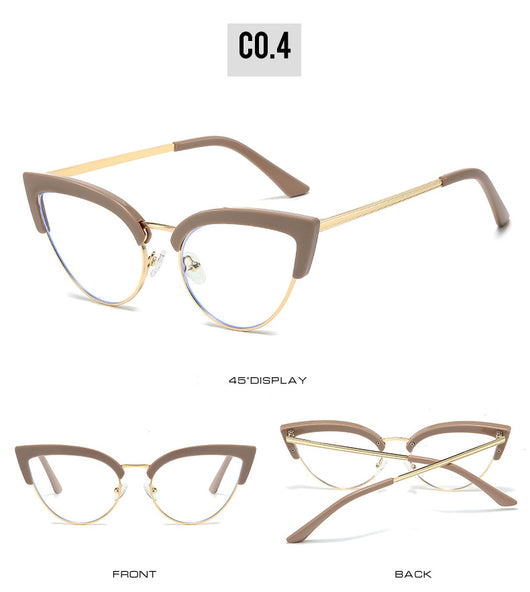 Gafas Elegantes Marco Grande Metal Mitad Inferior - Image 27