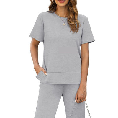 Blusa Suelta de Cuello Redondo Manga Corta para Mujer - Image 14