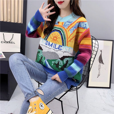 Suéter Pullover para Mujer con Bordado Arcoíris - Image 9