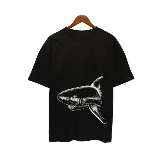 Camiseta Hombre Estampado Tiburón Algodón 100% Corte Holgado Diseño Moderno - Image 4