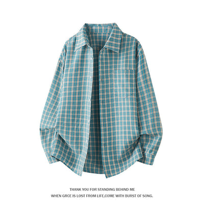 Camisa Casual de Cuadros Manga Larga Talla Grande para Hombre - Image 7
