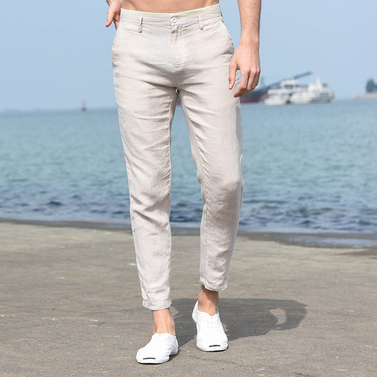 Pantalones Respirable de Algodón y Lino para Hombre - Image 9