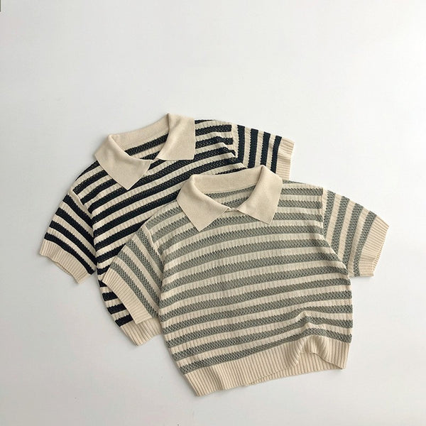 Playera Infantil Estilo Occidental a Rayas Manga Corta