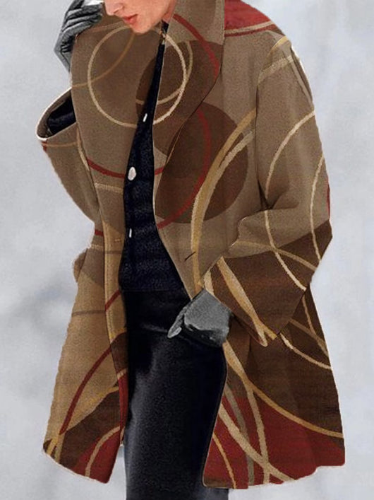 Chaqueta de Lana Estampada con Solapa para Mujer - Image 3
