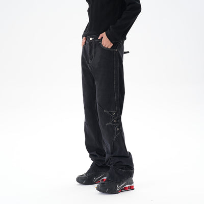 Jeans Sueltos Machete con Contraste de Color para Hombre - Image 14