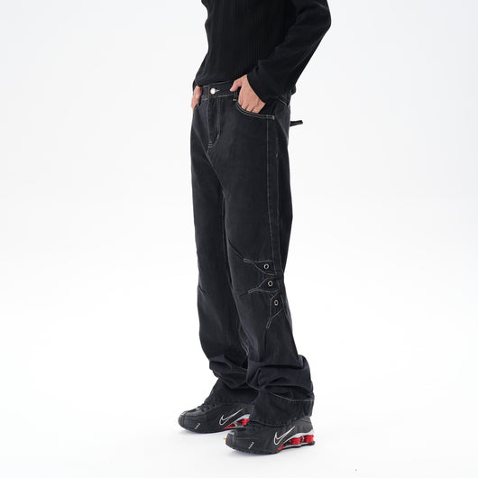 Jeans Sueltos Machete con Contraste de Color para Hombre - Image 14