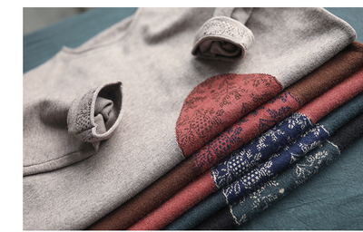 Suéter Largo Artístico de Tejido Jacquard Estilo Folclórico para Mujer - Image 14