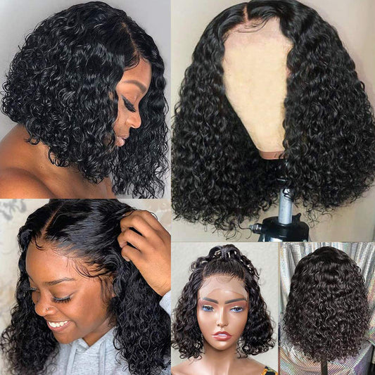 Peluca Bob Corto Jerry Curly Cabello Humano Premium Sunper Queen - Image 2