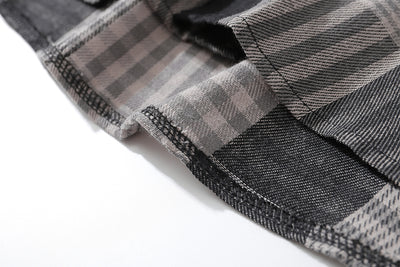 Camisa Retro a Cuadros Suelta de Manga Larga para Hombre - Image 15