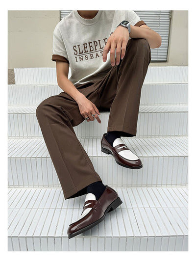 Zapatos Casuales de Cuero para Hombre - Diseño Versátil sin Cordones - Image 18