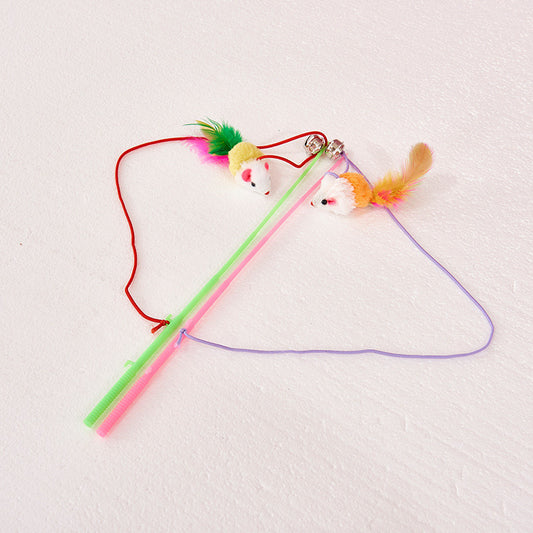 Juguete Interactivo para Gatos - Ratón de Peluche con Vara - Image 2