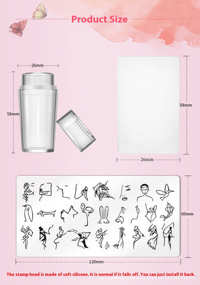 Placa de Estampado de Uñas Japonesa de Acero - Image 16