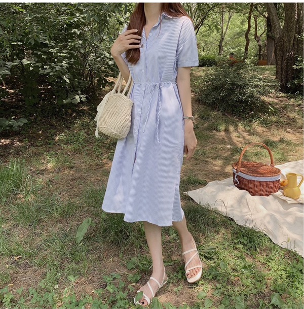 Vestido Camisero a Rayas