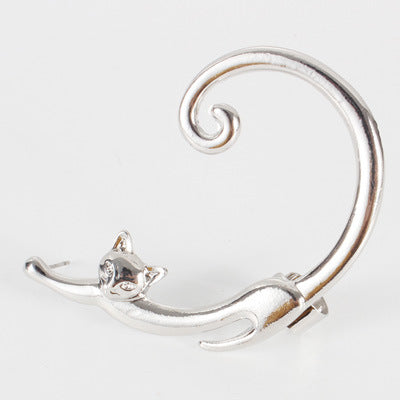 Arete Individual de Gato Punk con Ear Cuff Integrado - Image 8