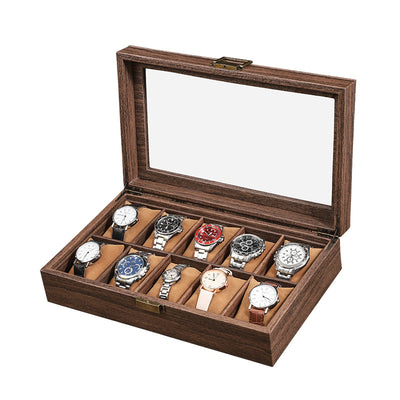 Caja Organizadora de Relojes Retro con Acabado Cuero PU y Diseño Madera - Image 5