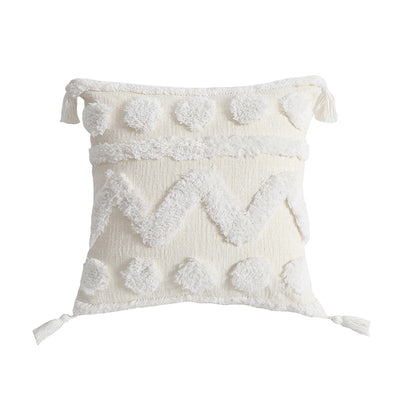 Funda de Cojín Chenille Artesanal con Borlas para Sofá - Image 7