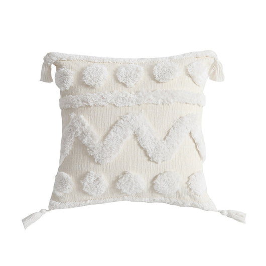 Funda de Cojín Chenille Artesanal con Borlas para Sofá - Image 7