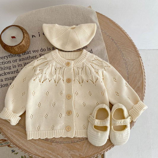 Chaqueta Tejida Calada para Niños - Diseño Versátil y Fresco - Image 2