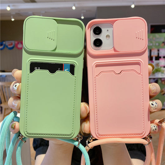 Funda de Celular con Ranura de Tarjeta, Protector de Lente y Cordón Diagonal - Image 13