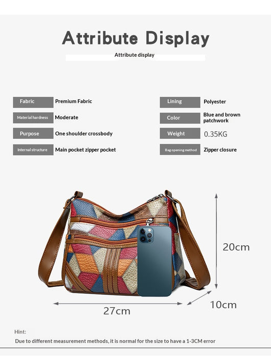 Bolso Bandolera Multicolor con Diseño de Parches Geométricos - Image 10