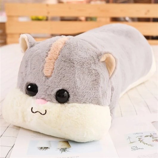 Almohada Peluche Alargada de Hámster - Cojín Suave y Acogedor