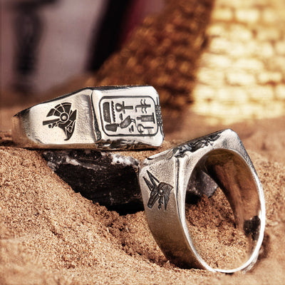 Anillo de Plata del Faraón Egipcio Antiguo - Image 2