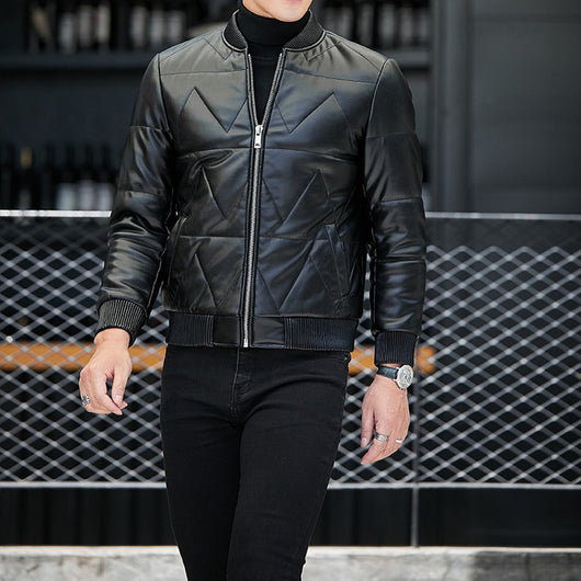 Chaqueta de Cuero Negra para Hombre - Estilo Casual Primavera - Image 3