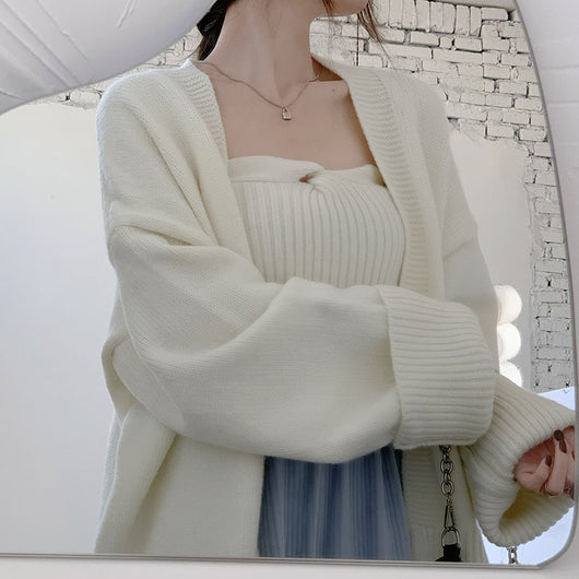 Conjunto Tejido Estilo Occidental: Top Corto y Cardigan Holgado - Image 10