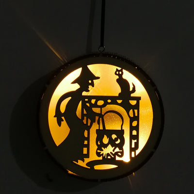 Colgante LED de Madera para Halloween - Decoración Calada a Láser - Image 33