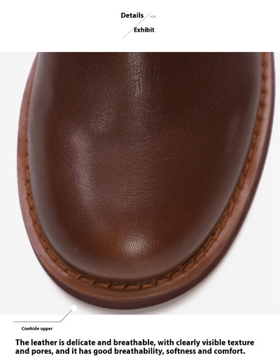 Botas Largas de Cuero Genuino Estilo Británico Retro - Image 15