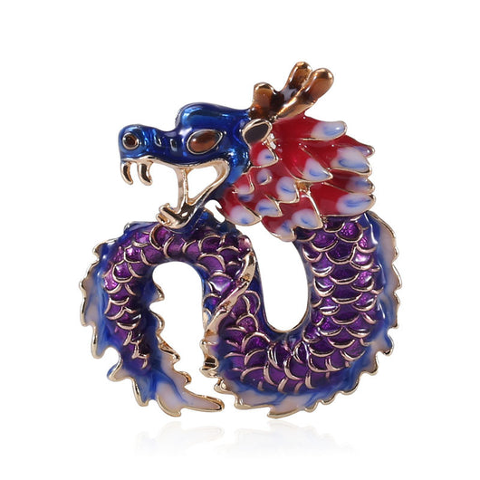 Broche Dragón Zodiacal con Baño de Aleación Dorada