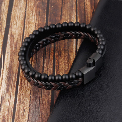 Pulsera de Cuero con Piedra Volcánica Natural - Image 9